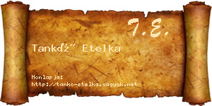 Tankó Etelka névjegykártya